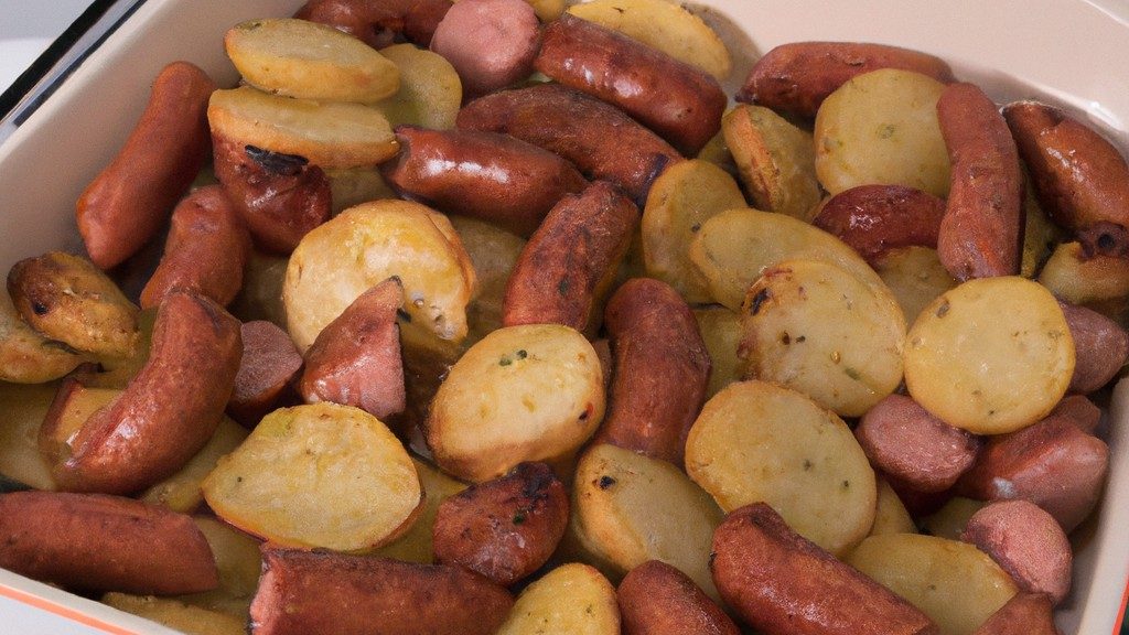 Salsichas Com Batatas / Sausage And Potatoes Na Airfryer