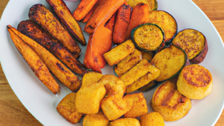 [Imagem de acompanhamentos vegetais assados cozidos em uma Airfryer]