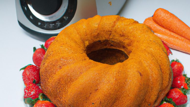Bolo de Cenoura com Morangos na Airfryer